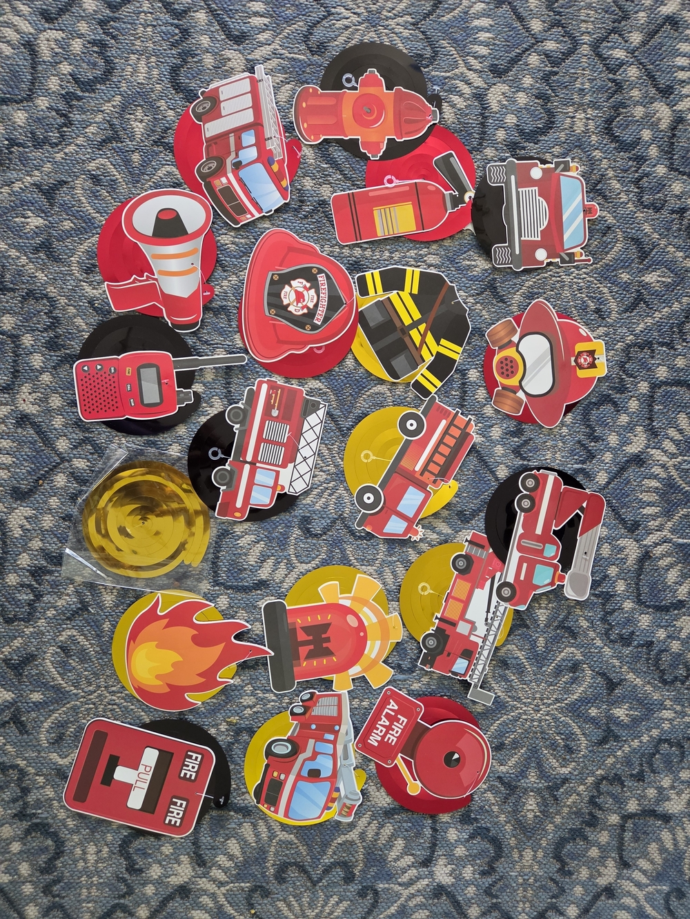 Fire Rescue Sticker Pack for Kids - Red & Yellow - Picture 2 of 2